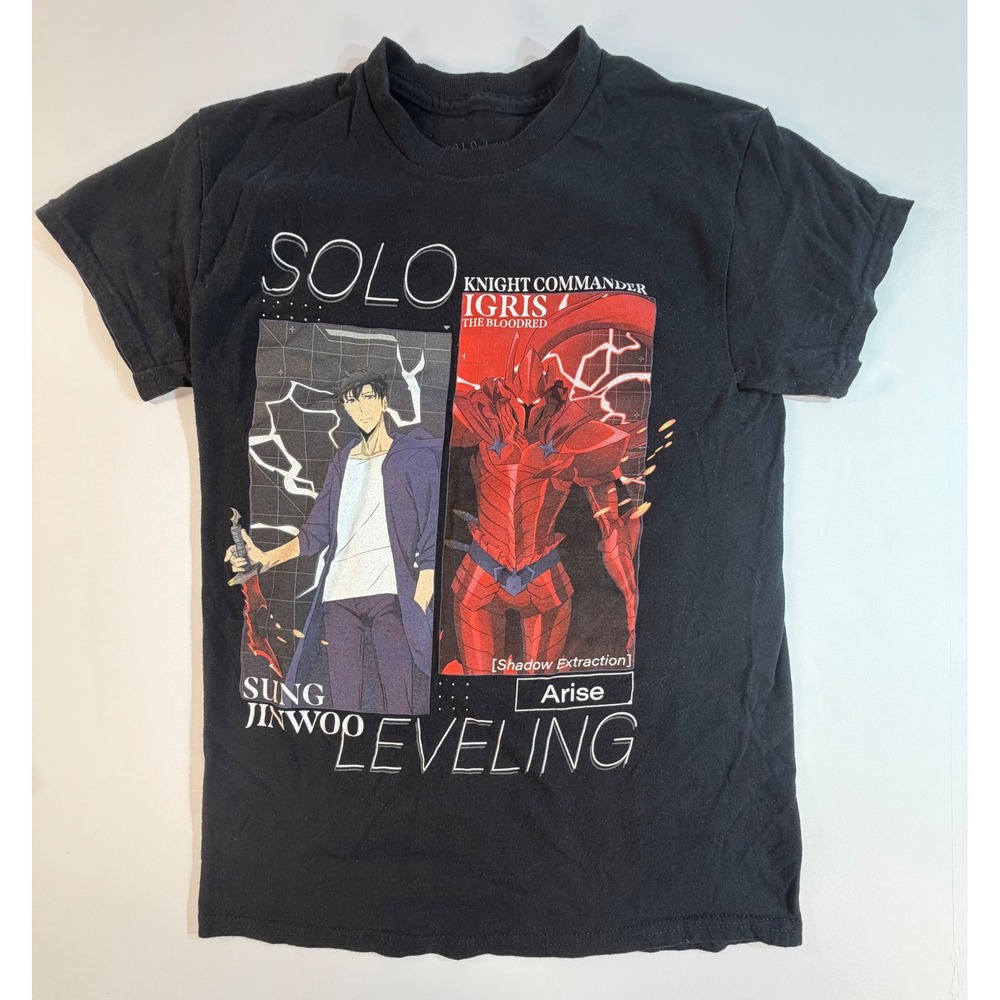 Solo Leveling Sung Jinwoo Igris the Bloodred Black Graphic T-Shirt Small